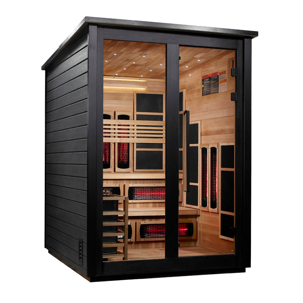 Golden Designs "Kaskinen" 6-Person Black Barn Hybrid Outdoor Sauna