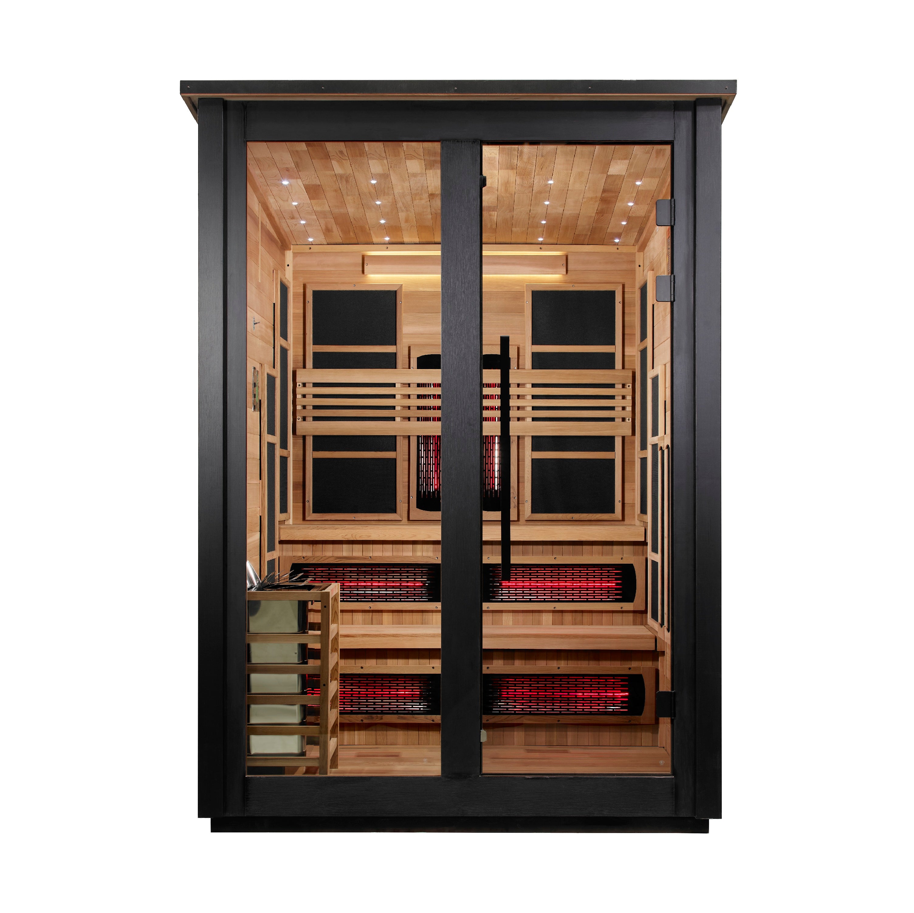 Golden Designs "Kaskinen" 6-Person Black Barn Hybrid Outdoor Sauna