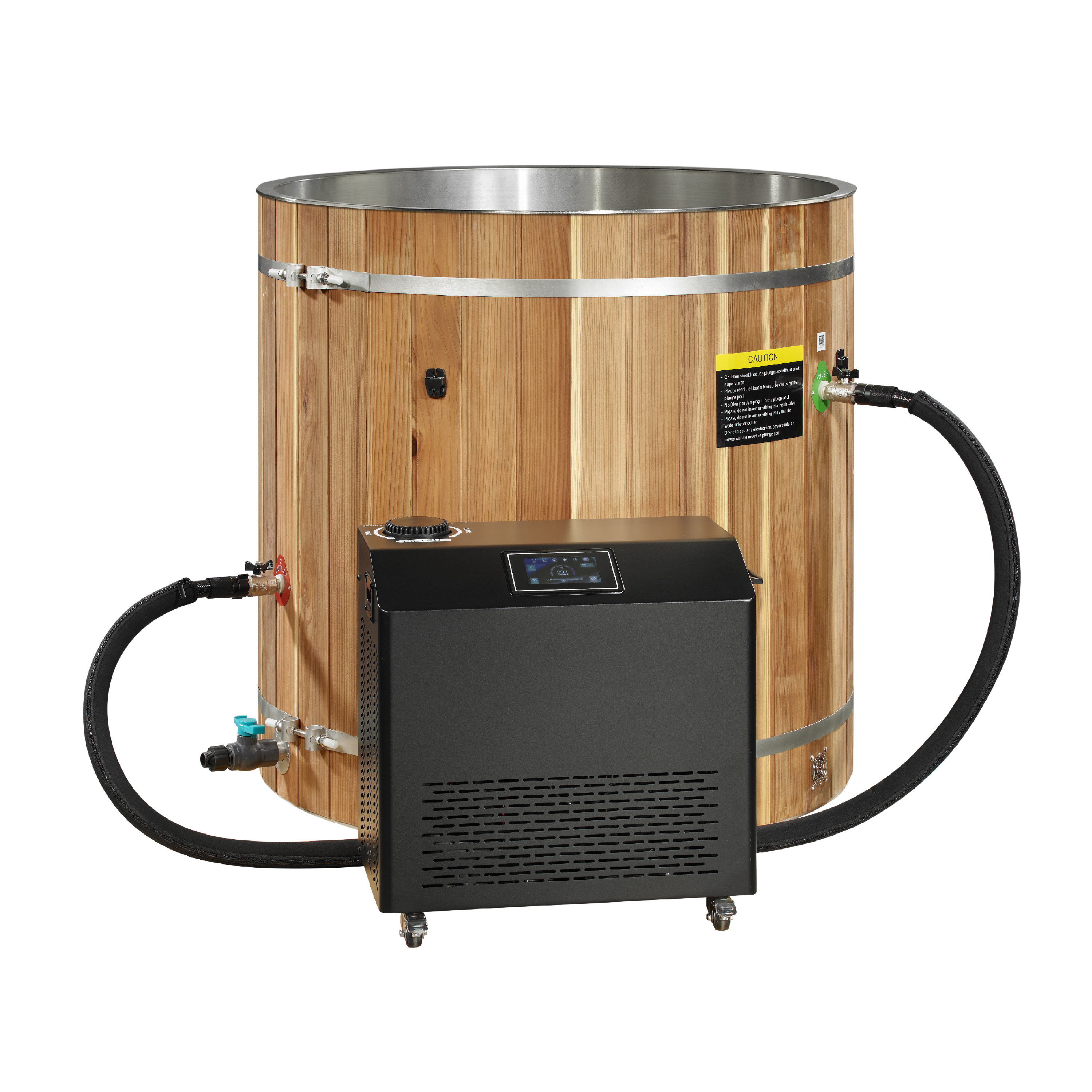 Stainless Cold Plunge Barrel — Complete System (Chiller Included)